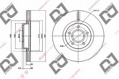 DJ PARTS bd2072 -  Тормозной диск
